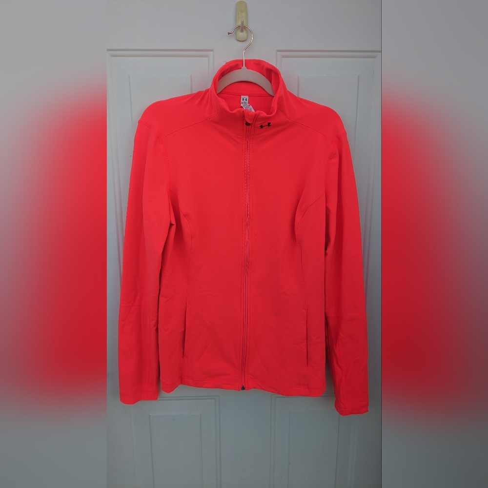 Under Armour Neon Coral Hot Pink All Season Gear Fitted XL Full Zip Jacket XL